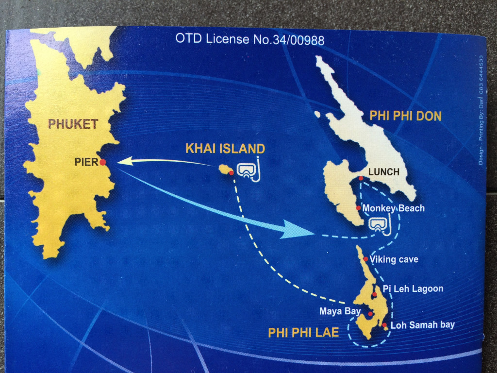 Mapa Phi Phi Island, Thailand